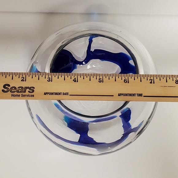 Art Glass Round Handblown Glass Bowl - Picture 11 of 11